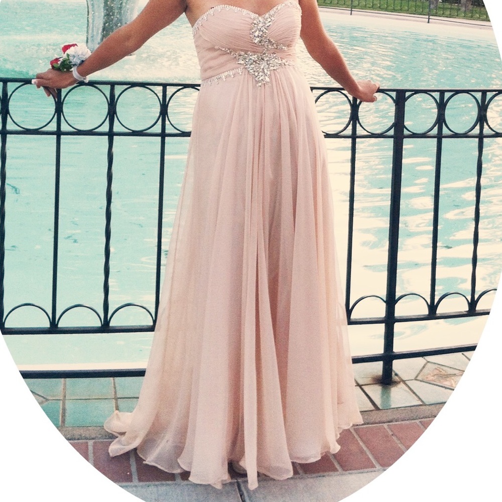 Champagne prom dress! Chiffon size 3/4
